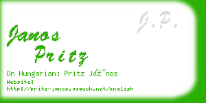 janos pritz business card